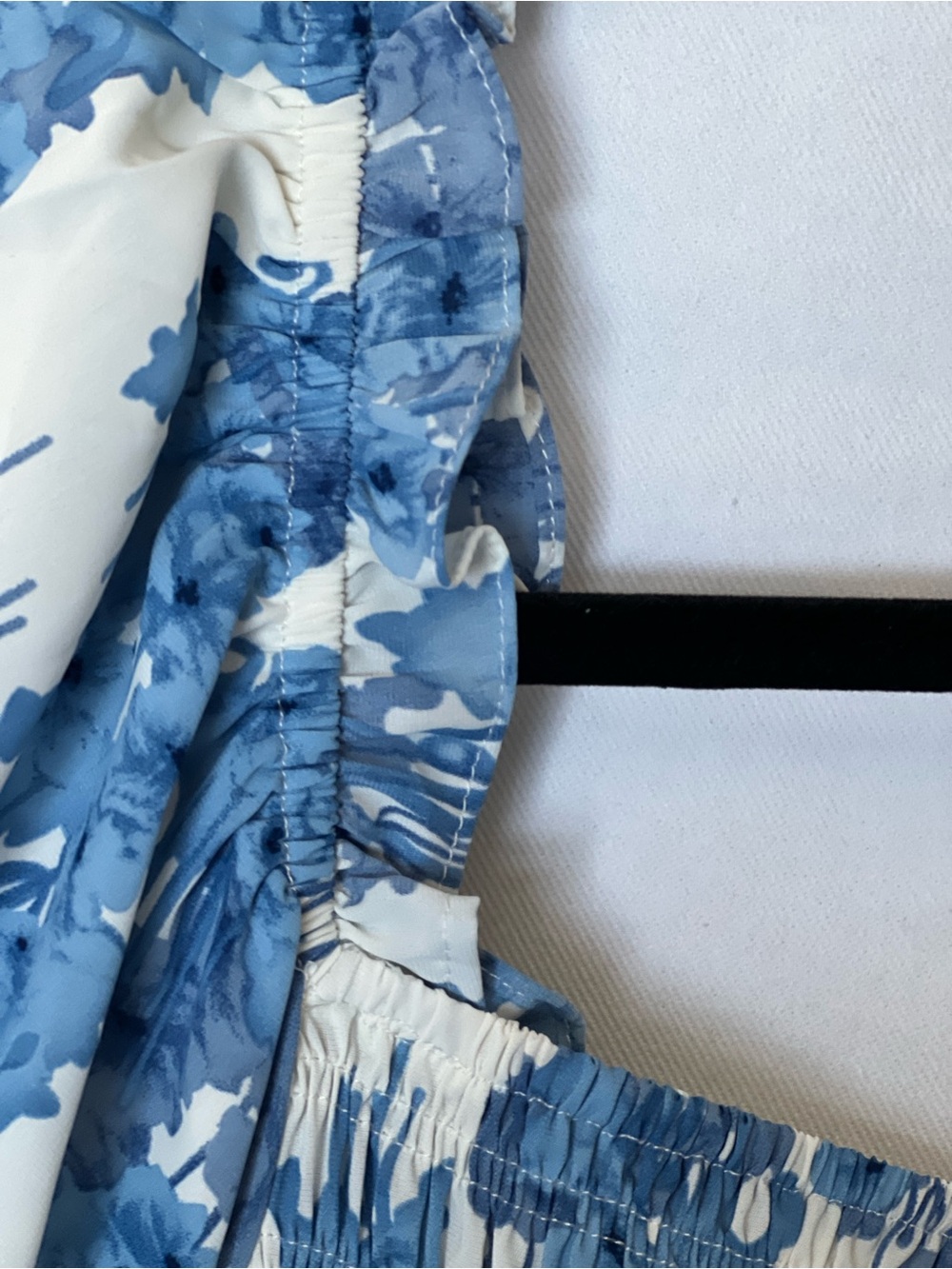 Blue Floral Smocked Puff-Sleeve Women’s Maxi Dress NWOT 1X - Picture 6 of 12